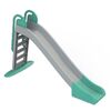 Tobogan pentru copii DacEnergy©, din plastic, durabil, stabil, cu manere, 243 x 100 x 150 cm, gri si turcoaz-Dacenergy.ro
