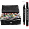 ​Set 262 markere duble DacEnergy©, cerneala pe baza de alcool, cu varf de 1 mm si 6 mm, cu geanta, nuante vibrante, intense, colorate, Numar bucati/set	: 262-Dacenergy.ro