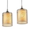 Suspensie Klausen, structura din metal, doua dispersoare din sticla fumurie, dulie E27, 40W, inaltime ajustabila, gri-Dacenergy.ro