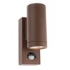 Aplica pentru exterior cu LED Smarter, realizat din aluminiu, cu senzor de miscare, 2 x 3W, flux luminos de 2 x 288 lumeni, lumina calda, maro-Dacenergy.ro