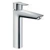 Baterie baie pentru lavoar, material alama, maner plin, tehnologia EcoSmart, inaltimea 25.5 cm, montaj stativ, monocomanda, finisaj cromat-Dacenergy.ro