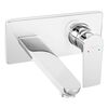 Baterie baie pentru lavoar, material alama, incastrat, in perete,  pipa 18 cm, monocomanda, finisaj cromat-Dacenergy.ro