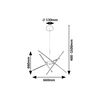 ​Lustra LED, structura din metal, abajurul din plastic, design inedit, 40 W, 2800 lm, lumina calda, inaltimea ajustabila intre 400-1500 mm, negru si alb-poza 2-Dacenergy.ro