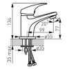 Baterie baie pentru lavoar Ferro, material alama, ventil click - clack, racorduri flexibile, sistem de fixare, montaj stativ, monocomanda, finisaj cromat-poza 2-Dacenergy.ro