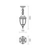 Pendul de exterior Smarter, dispersoare din sticla, E27, IP44, finisat negru antic cu patina aurie-poza 2-Dacenergy.ro