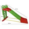 Tobogan pentru copii DacEnergy©, din plastic, durabil, stabil, cu manere, 243 x 114 x 240 cm, verde si rosu-poza 2-Dacenergy.ro