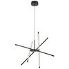 ​Lustra LED, structura din metal, abajurul din plastic, design inedit, 40 W, 2800 lm, lumina calda, inaltimea ajustabila intre 400-1500 mm, negru si alb-poza 3-Dacenergy.ro