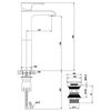 Baterie baie inalta pentru lavoar, material alama, montaj stativ, monocomanda, maner plin, zincat, 300 mm inaltime, finisaj cromat cu vopsea alba-poza 3-Dacenergy.ro