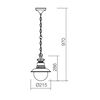 Pendul de exterior Redo, corp din aluminiu, dispersor din sticla, E27, 42 W, IP44, finisaj negru cu patina cupru-poza 3-Dacenergy.ro