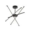 ​Lustra LED, structura din metal, abajurul din plastic, design inedit, 40 W, 2800 lm, lumina calda, 660 x 660 x 280 mm, combinatia eleganta de negru si alb-poza 4-Dacenergy.ro