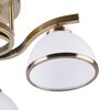 Lustra Klausen, structura metalica, abajururi din sticla, decorate cu inele din metal, 3 surse cu soclu E27, 40W, bronz si alb-poza 4-Dacenergy.ro