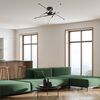 ​Lustra LED, structura din metal, abajurul din plastic, design inedit, 40 W, 2800 lm, lumina calda, 660 x 660 x 280 mm, combinatia eleganta de negru si alb-poza 5-Dacenergy.ro