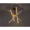 ​Lustra LED, structura din metal, abajurul din plastic, design inedit, 40 W, 2800 lm, lumina calda, 660 x 660 x 280 mm, combinatia eleganta de auriu si alb-poza 6-Dacenergy.ro