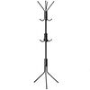 Cuier pentru hol DacEnergy©, structura metalica din otel, baza stabila, 12 carlige, 173.5 cm, negru-Dacenergy.ro