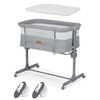 Patut bebelusi, material detasabil, pliabil, 4 roti cu frana, sarcina maxima 9 kg, intrare laterala detasabila, reglare pe 7 niveluri, gri-poza 3-Dacenergy.ro