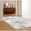 Covor DacEnergy©, 100% poliester, model frunze, inaltime fir 0,6 cm, 57x90 cm, alb si gri deschis-poza 3-Dacenergy.ro