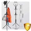 Cuier pentru hol DacEnergy©, structura metalica din otel, baza stabila, 12 carlige, 173.5 cm, negru-poza 5-Dacenergy.ro