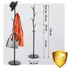 Cuier tip pom DacEnergy©, structura metalica din otel, baza de marmura, 9 carlige, 178 cm, negru-poza 6-Dacenergy.ro
