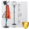 Cuier pentru hol DacEnergy©, structura metalica din otel, baza de marmura, elegant, solid, 176 cm, suport umbrela, 14 carlige, negru-poza 7-Dacenergy.ro