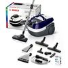 Aspirator cu aspirare uscata si umeda, cu spalare, capacitate rezervor apa 5 l, filtru EPA, tup telescopic metalic, 3 accesorii mici, 1700 W, alb si mov-poza 3-Dacenergy.ro