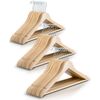 Set de umerase, lemn natural vopsit si otel, durabil, 45 x 16 cm, inaltime carlig de 7 cm, 30 de bucati, natur-poza 4-Dacenergy.ro