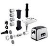 Masina de tocat carne electrica, melc din otel puternic, 3 site, 4 accesorii de taiere diferite, functia de revers, atasament kebbe, 450 W/1200 W, 230 V, neagra si argintiu-poza 5-Dacenergy.ro