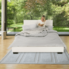 Pat matrimonial cu somieră, 160x200, piele eco albă, MIKEL-poza 2-Dacenergy.ro