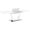Masă dining, pliabilă, alb luciu extra ridicat / oţel, 160-220x90 cm, PERAK-poza 9-Dacenergy.ro