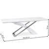 Masă extensibilă de bucătărie, alb extra strălucitor/metal, 160-220x90 cm, KROS-poza 3-Dacenergy.ro