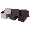 Taburet pliabil, material maro, ORELIA-poza 3-Dacenergy.ro