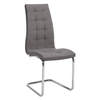 Scaun bucătărie, material textil gri deschis/piele ecologică gri/crom, SALOMA NEW-Dacenergy.ro