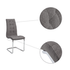 Scaun bucătărie, material textil gri deschis/piele ecologică gri/crom, SALOMA NEW-poza 3-Dacenergy.ro