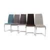 Scaun bucătărie, material textil gri deschis/piele ecologică gri/crom, SALOMA NEW-poza 4-Dacenergy.ro