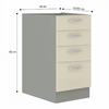 Cabinet inferior, crem extra lucios/gri, PRADO 40 D 4S BB-poza 2-Dacenergy.ro