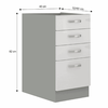 Cabinet inferior, alb extra lucios/gri, PRADO 40 D 4S BB-poza 2-Dacenergy.ro