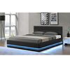 Mat matrimonial cu iluminat alb, negru, 180x200, BIRGET NEW-poza 2-Dacenergy.ro