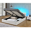 Pat matrimonial cu RGB LED iluminare, alb, 180x200, JADA NEW-poza 4-Dacenergy.ro
