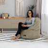 Fotoliu tip sac, material textil maro deschis, ALMERO-poza 2-Dacenergy.ro