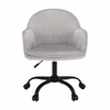 Scaun de birou, material textil din catifea gri deschis / negru, EROL-poza 9-Dacenergy.ro