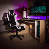 Scaun de birou/joc cu iluminare LED RGB, negru/alb, JOVELA-poza 5-Dacenergy.ro
