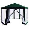 Pavilion cort pentru grădină, 3,9x2,5x3,9m, verde / alb, RINGE TIP 1 6 laturi-Dacenergy.ro