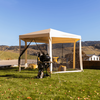 Pavilion cort pentru grădină, 3,9x2,5x3,9m, bej / negru, RINGE TIP 2 + 6 laturi-poza 7-Dacenergy.ro