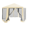 Pavilion cort pentru grădină, 3,9x2,5x3,9m, bej / negru, RINGE TIP 2 + 6 laturi-Dacenergy.ro