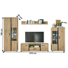 Perete living, stejar artizan / negru, KANODE-poza 6-Dacenergy.ro