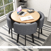 Set de mobilier dining 1+4, negru/gri deschis, BEVAN NEW-poza 2-Dacenergy.ro