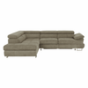 Set canapea cu spaţiu de depozitare, maro deschis melanj, material textil, stânga, BUTON R-poza 4-Dacenergy.ro