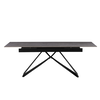 Masă dining extensibilă, beton/neagră, 160-200x90 cm, MAJED-poza 4-Dacenergy.ro