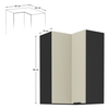 Dulap de colţ superior, caşmir/negru, ARAKA 60x60 GN-90 2F-poza 6-Dacenergy.ro