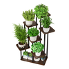 Suport de flori din metal, negru/lemn rustic, ADITE TIP 2-poza 5-Dacenergy.ro
