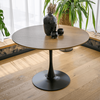 Masă de sufragerie, rotundă, stejar/negru, diametru 110 cm, REVENTON NEW-poza 3-Dacenergy.ro